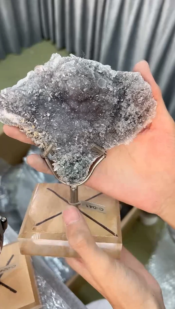 未镶嵌珠宝半成品水晶C041 配底座