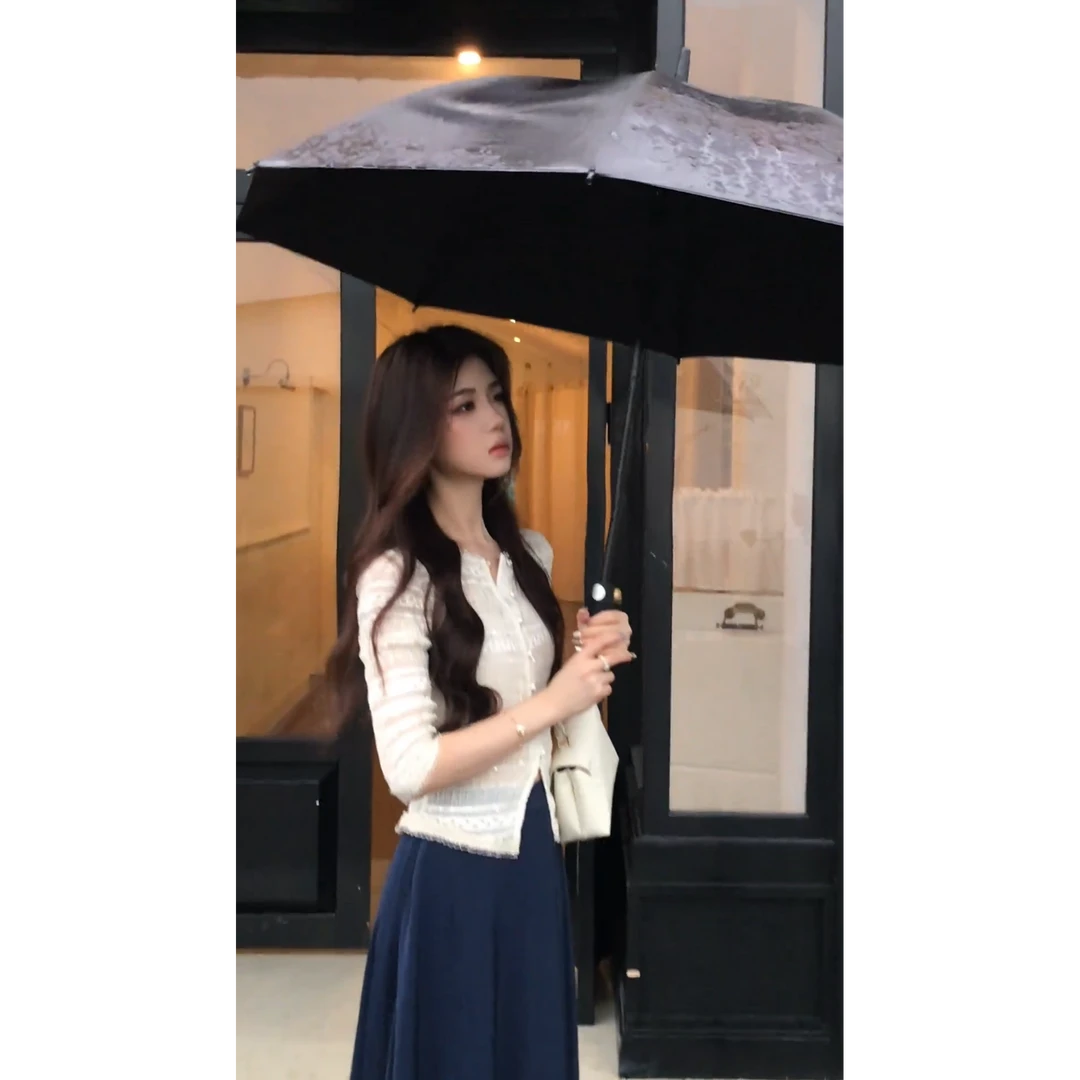 夏装搭配韩系高级感别致穿搭减龄上衣半身裙两件套女装