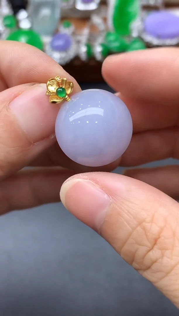 颈饰18K金镶嵌翡翠292-中国好珍宝