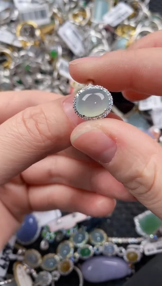 银S925镶嵌戒指翡翠10            4