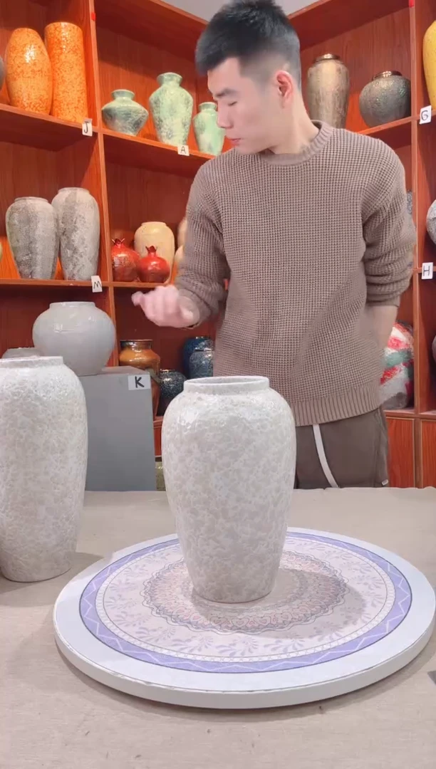 【闪购商品】瓶精品陶瓷花瓶 无花 茶白中号