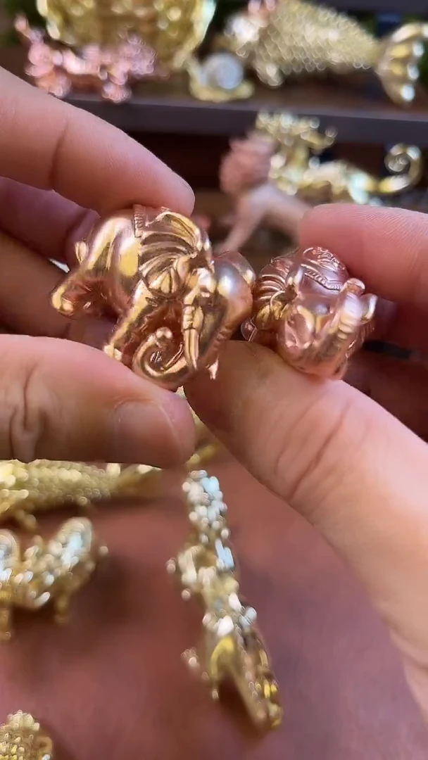 紫铜大象摆件一对