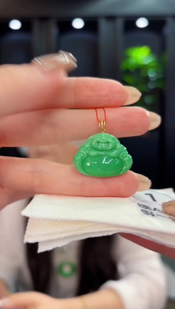 翡翠18K金镶嵌颈饰 缅料A货/支持复检/一件