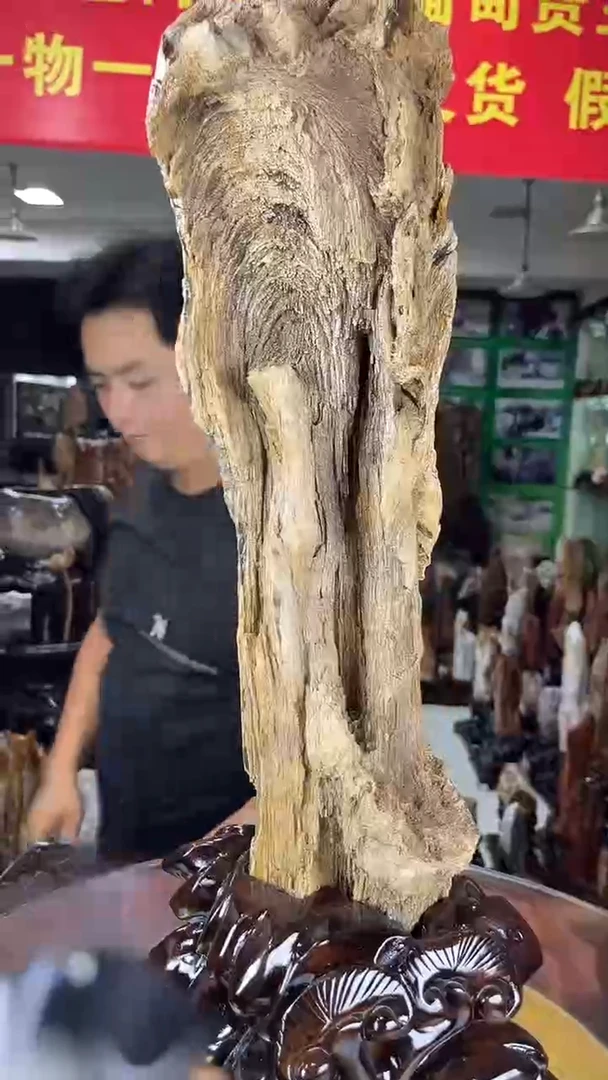 缅甸天然树化玉摆件