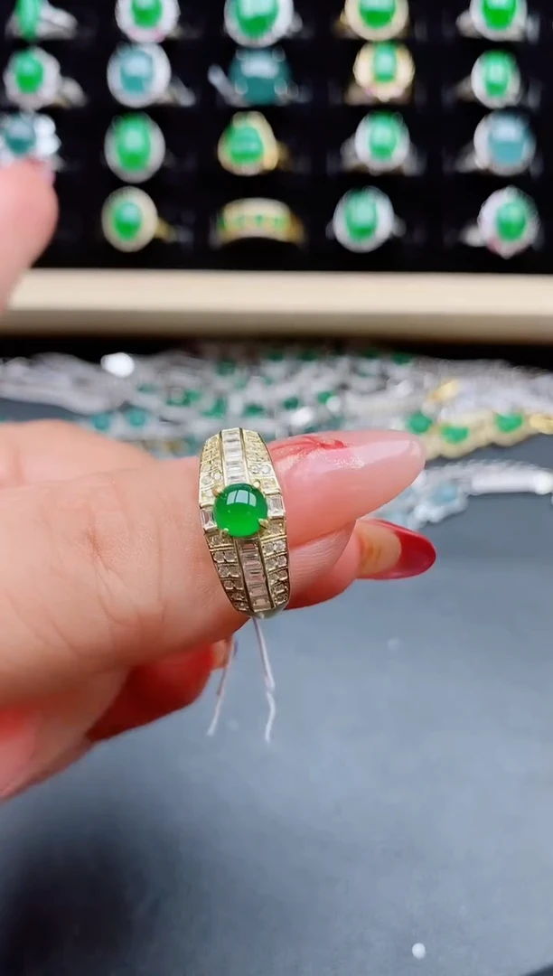 【闪购商品】翡翠戒指银S925镶嵌32312