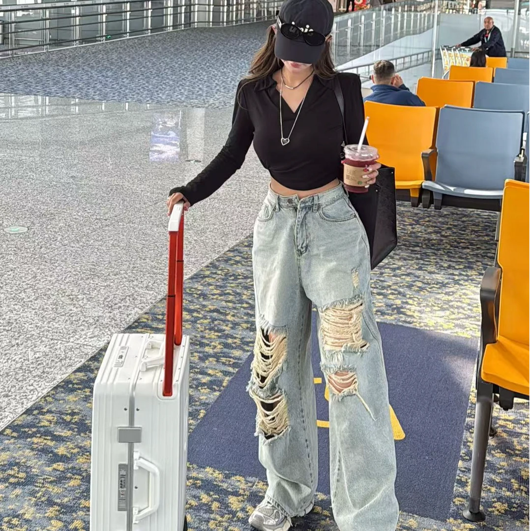 【YKL】松弛盎然   黑色V领百搭长袖