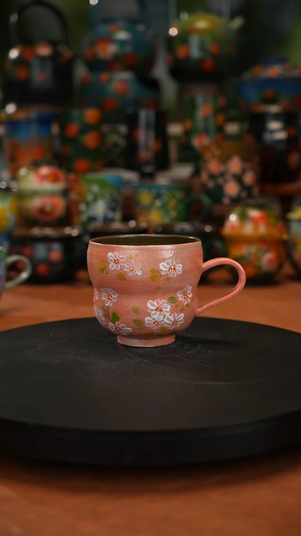 紫砂油画手绘釉下彩