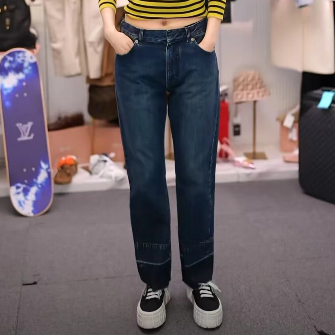 未使用 DIOR/迪奥 水洗蓝九分牛仔裤/36