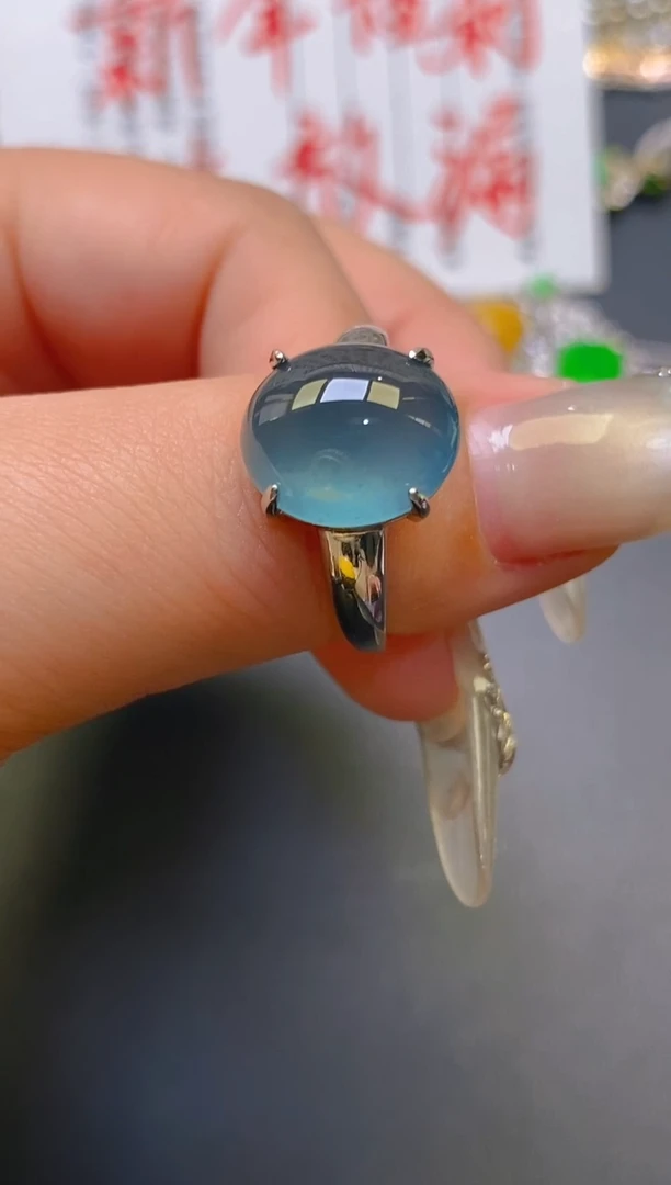 【闪购商品】翡翠耳饰银S925镶嵌天然A货翡翠1