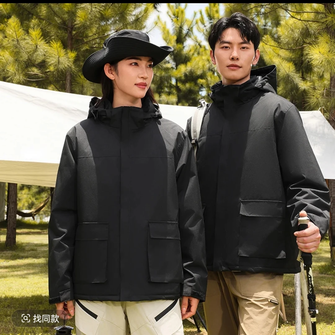 男女同款秋冬棉服帽子可拆防风防水高定登山服新中式女装