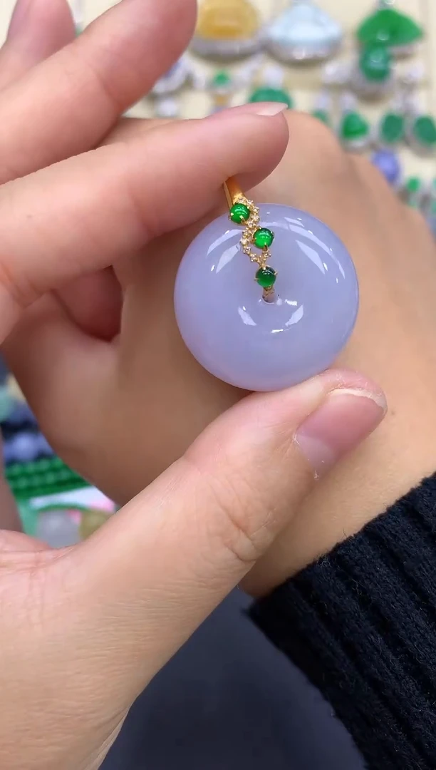 颈饰18K金镶嵌翡翠117-中国好珍宝