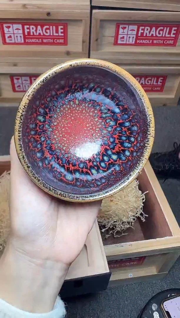 茶盏牛血鹧鸪 建窑建盏主人杯