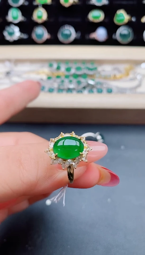 【闪购商品】翡翠戒指银S925镶嵌5085580