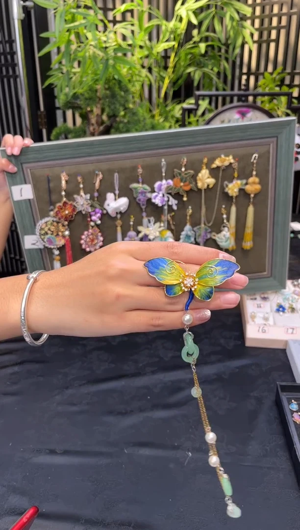 织绣．****洋非遗手工绒花饰品