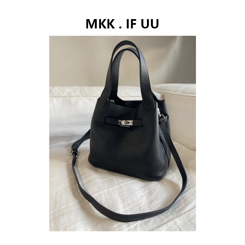 KEKE 推荐 手拎温婉荔枝纹牛皮包包