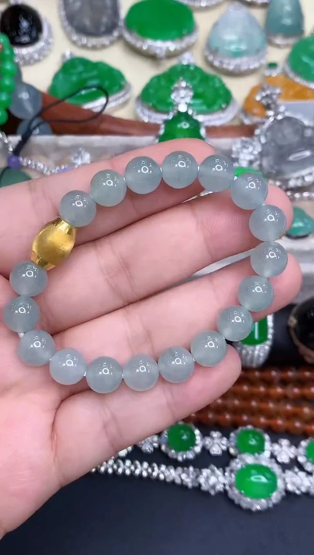 足金镶嵌手链翡翠307-中国好珍宝