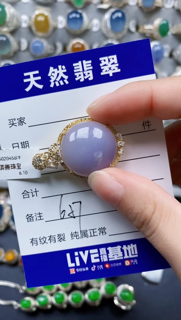 翡翠银S925镶嵌颈饰657