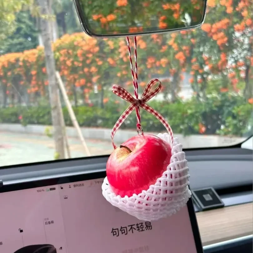 一颗大苹果挂件车内挂件汽车挂件diy车载装饰红蝴蝶结可爱礼物