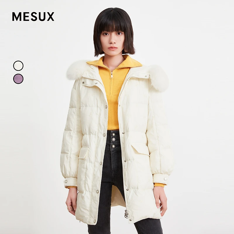 【许半夏专享】MESUX米岫冬新款花朵绣花羽绒服MJWPL