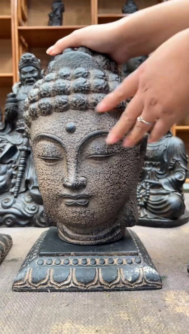 陶土【火山泥】大佛首+莲花底座