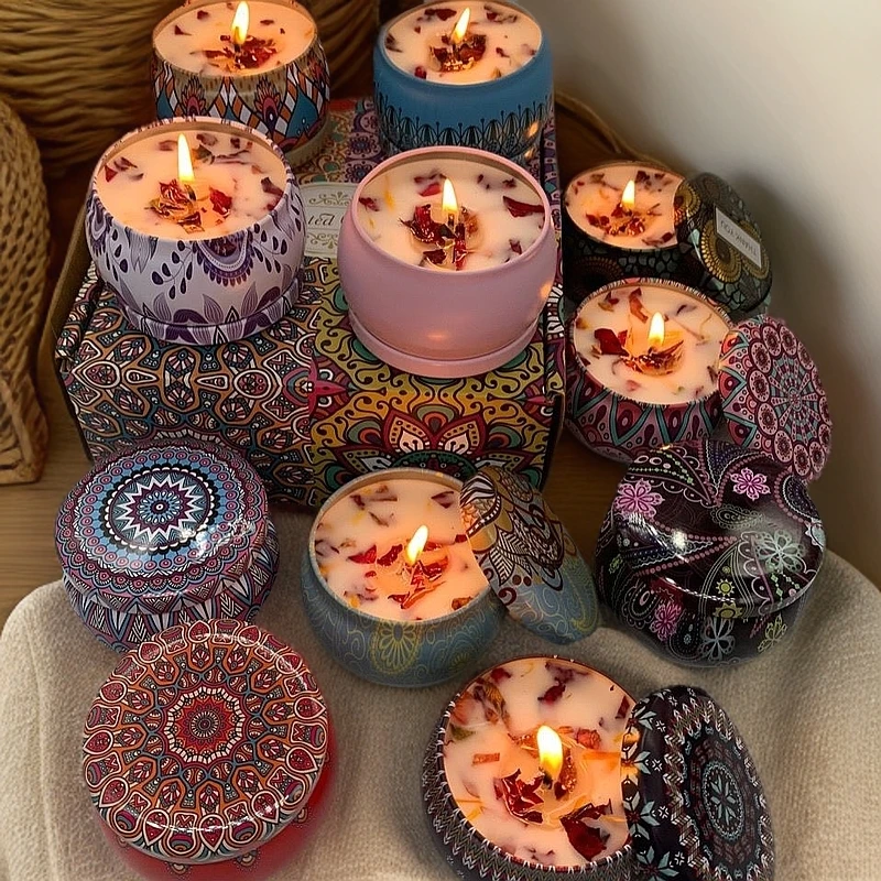 闺蜜熏香香薰蜡烛玫瑰花香卧室无烟蜡烛熏香香薰大瓶安神香氛蜡烛