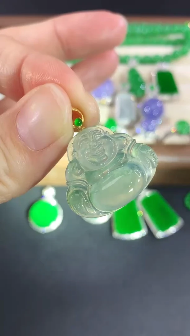 吊坠(不含链)18K金镶嵌翡翠24|2800