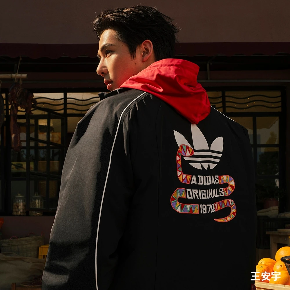 ADIDAS三叶草王安宇同款秋冬双面穿立领宽松棉服KA0821 KA0822