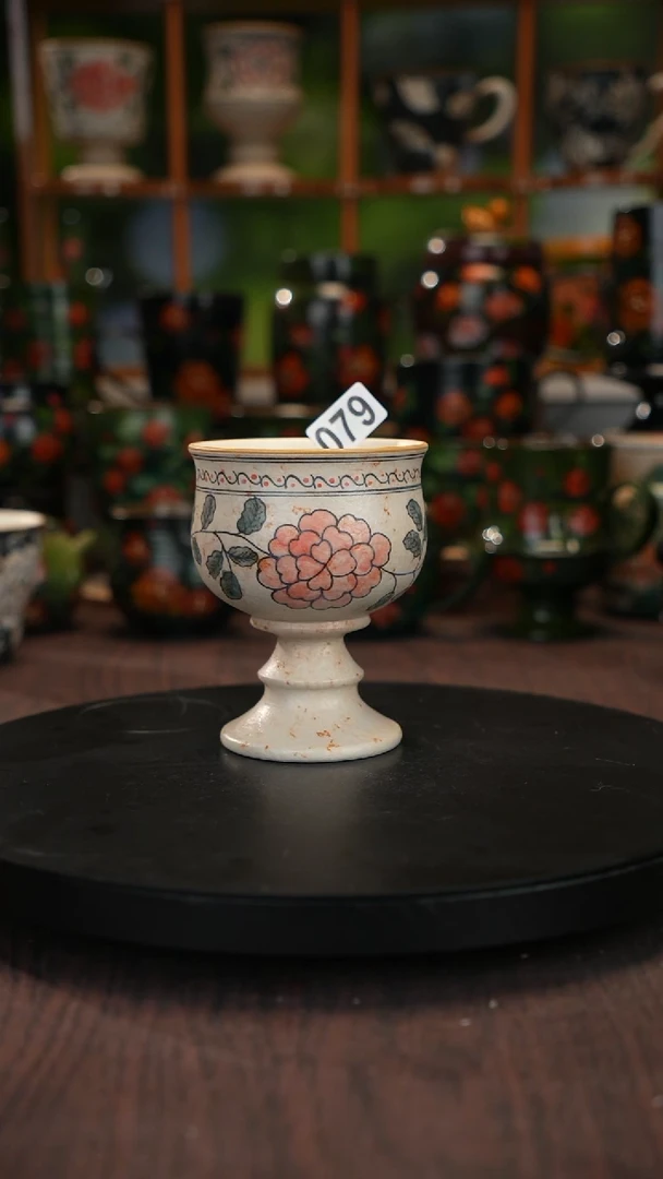 油画    手绘釉下彩杯079