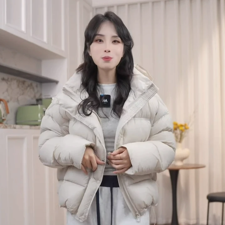 休闲韩版脱卸帽泡芙加厚羽绒服女外套百搭气质短款小个子保暖冬季