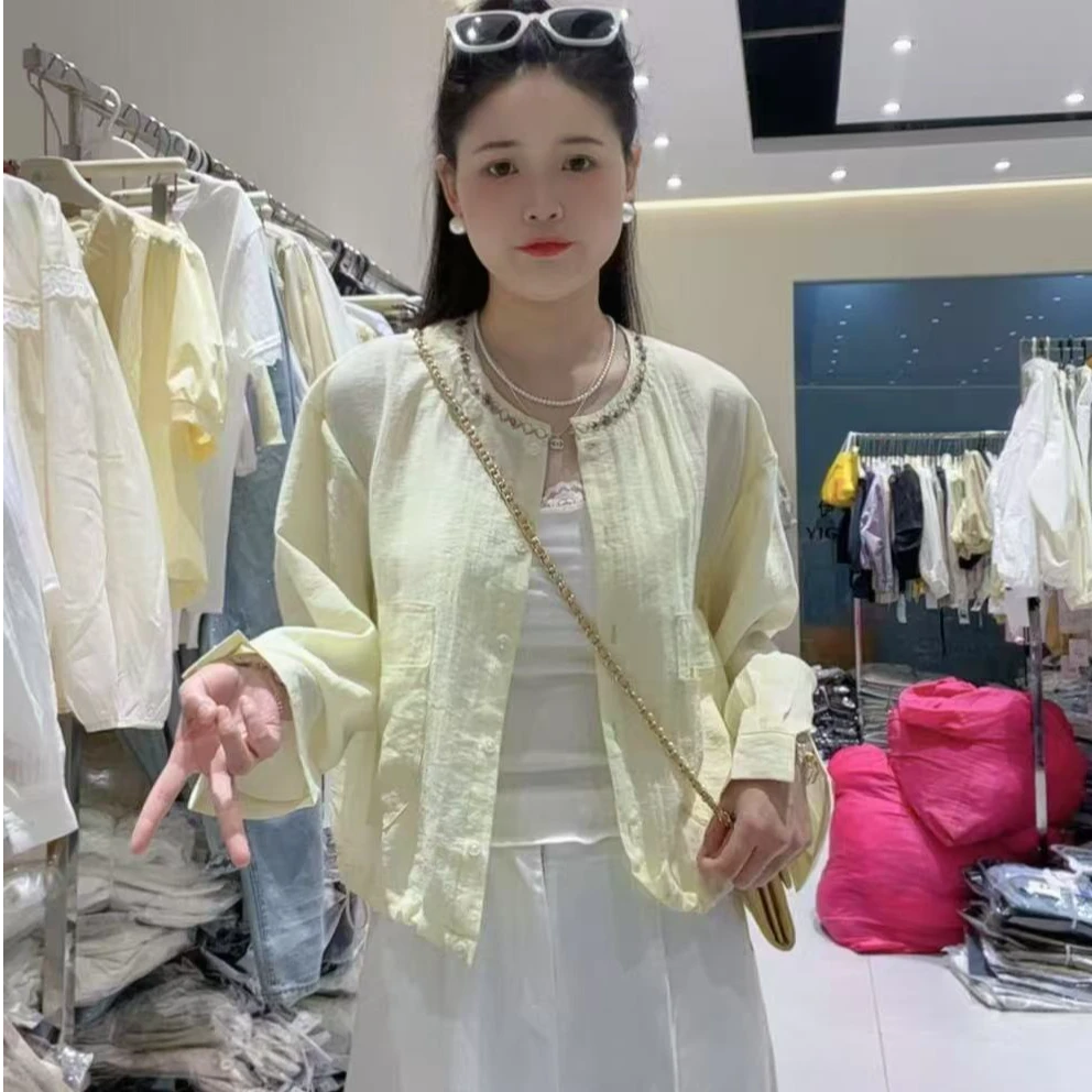 【三懿服饰】薄款防晒上衣夏2025新爆款高端小香风宽松百搭长袖-313