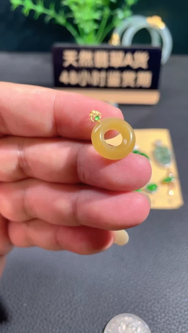 翡翠18K金镶嵌颈饰翡翠