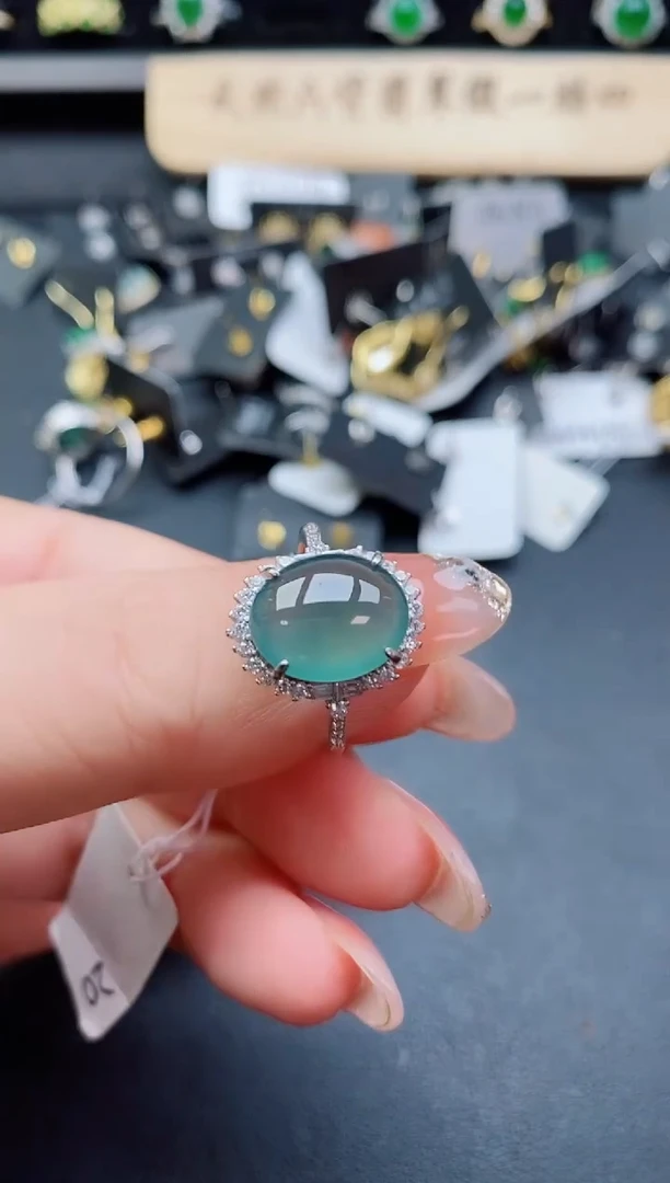 银S925镶嵌戒指翡翠580