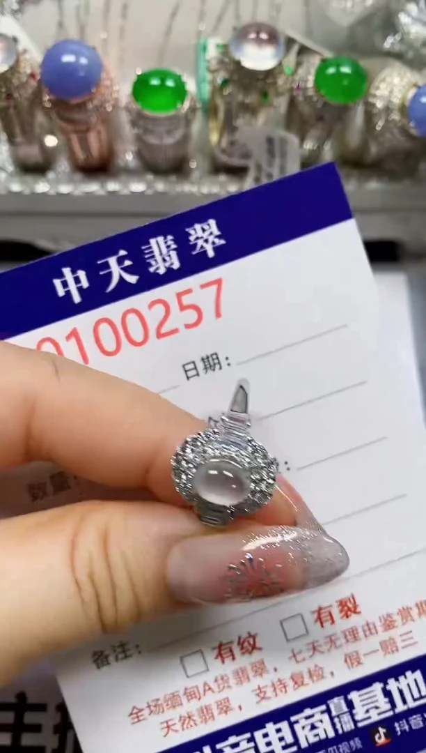 【闪购商品】翡翠戒指银S925镶嵌0257