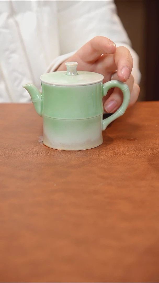 手工柴烧竹节壶1