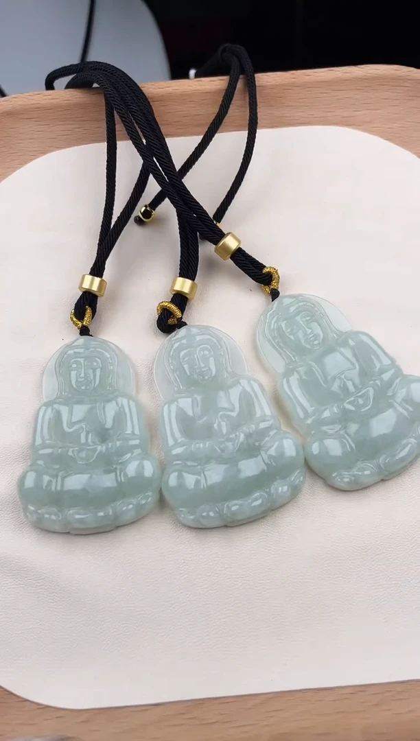 颈饰未镶嵌翡翠Y5A080油果绿观音+送同款绳子（多样性发其一）