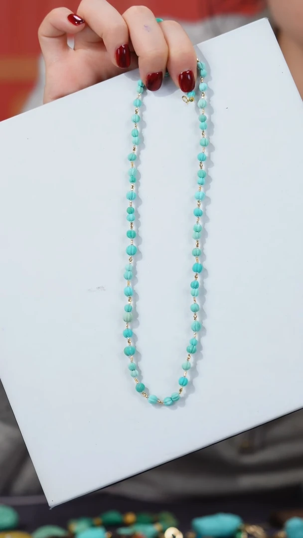 【闪购商品】绿松石项链18K金镶嵌1