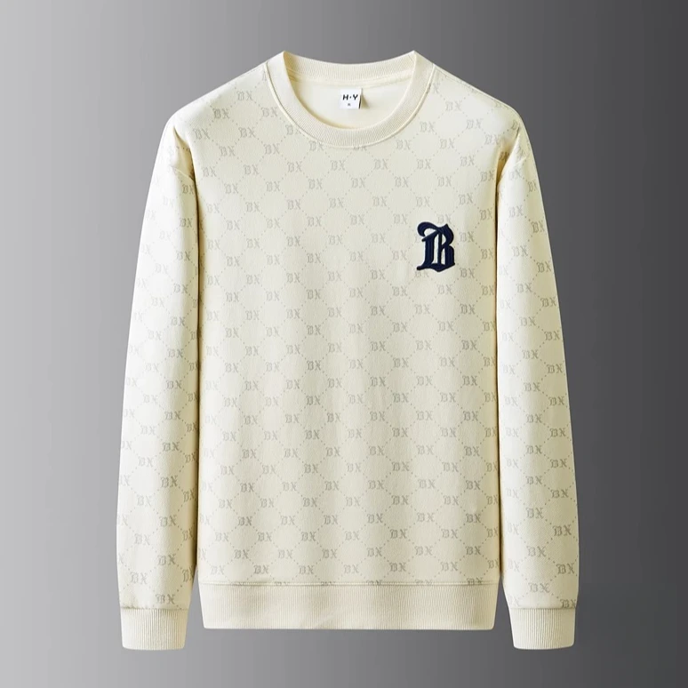 2024秋冬季时尚百搭青年圆领上衣印花潮牌欧货字母刺绣长袖男卫衣