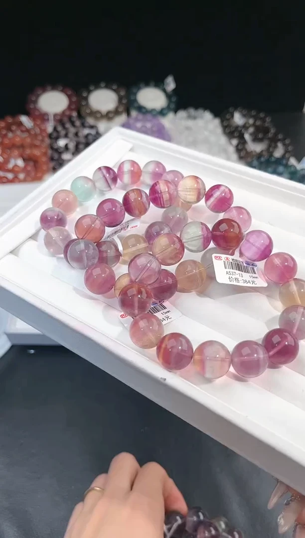 【闪购商品】萤石手链未镶嵌多样性发一彩萤石15m+