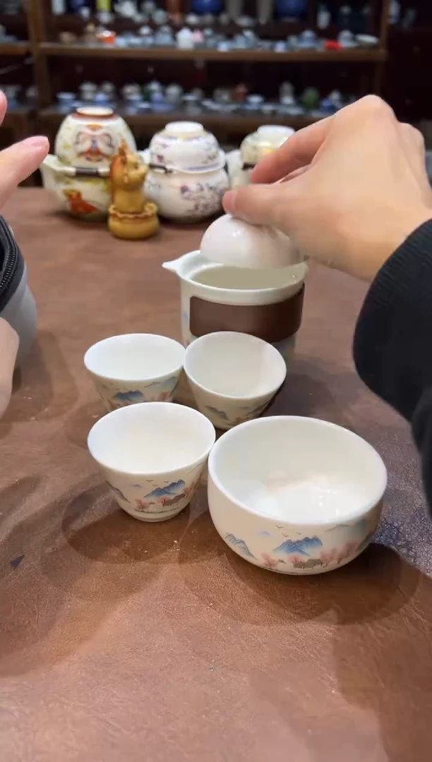 真的很便宜超好看会开片的旅行茶具