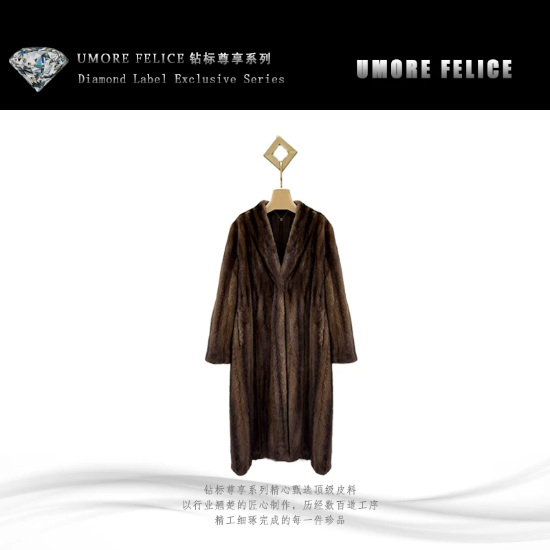 UMORE FELICE华斯皮草【华斯✖初昕联名】丹麦天鹅绒水貂皮草外套