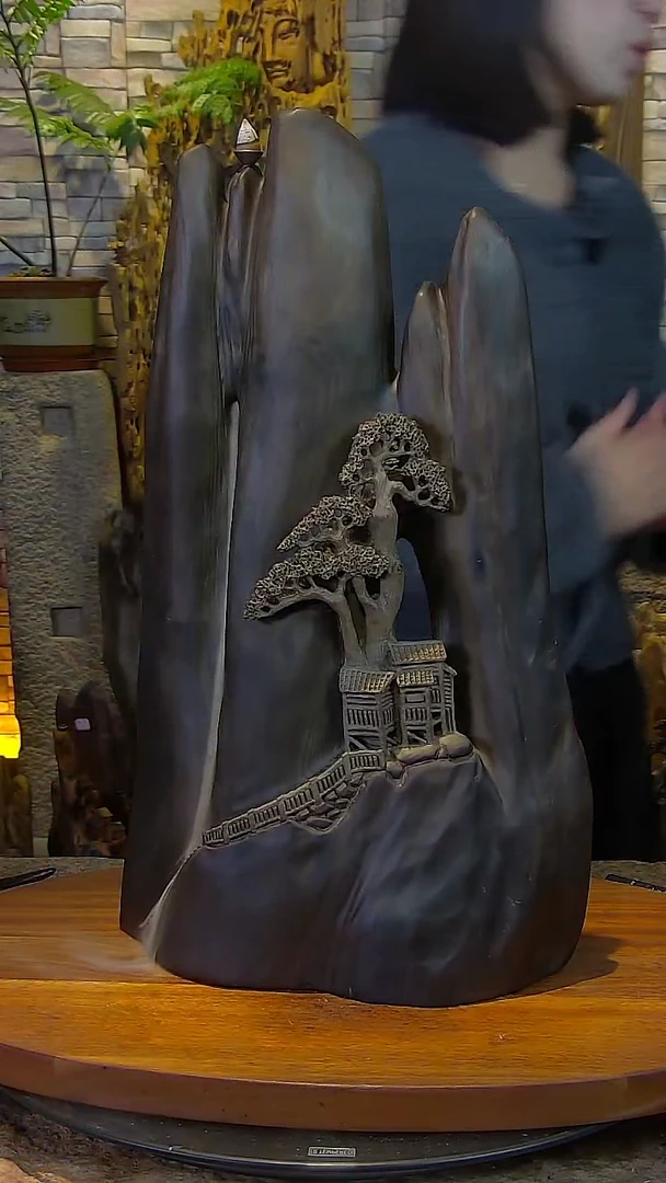 木金丝楠阴沉木山水摆件