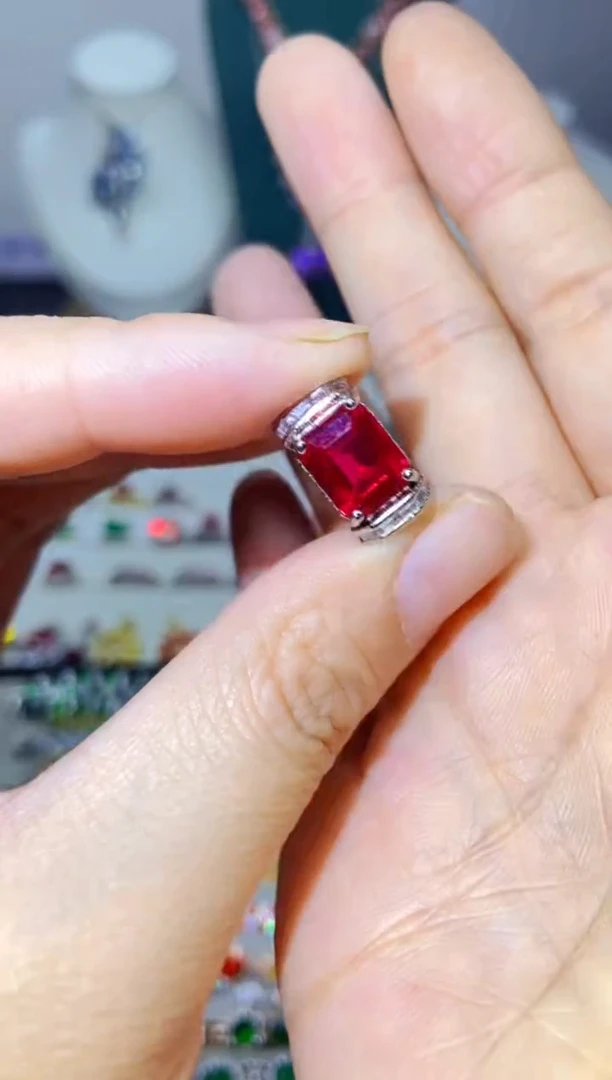 银S925镶嵌戒指烟晶75
