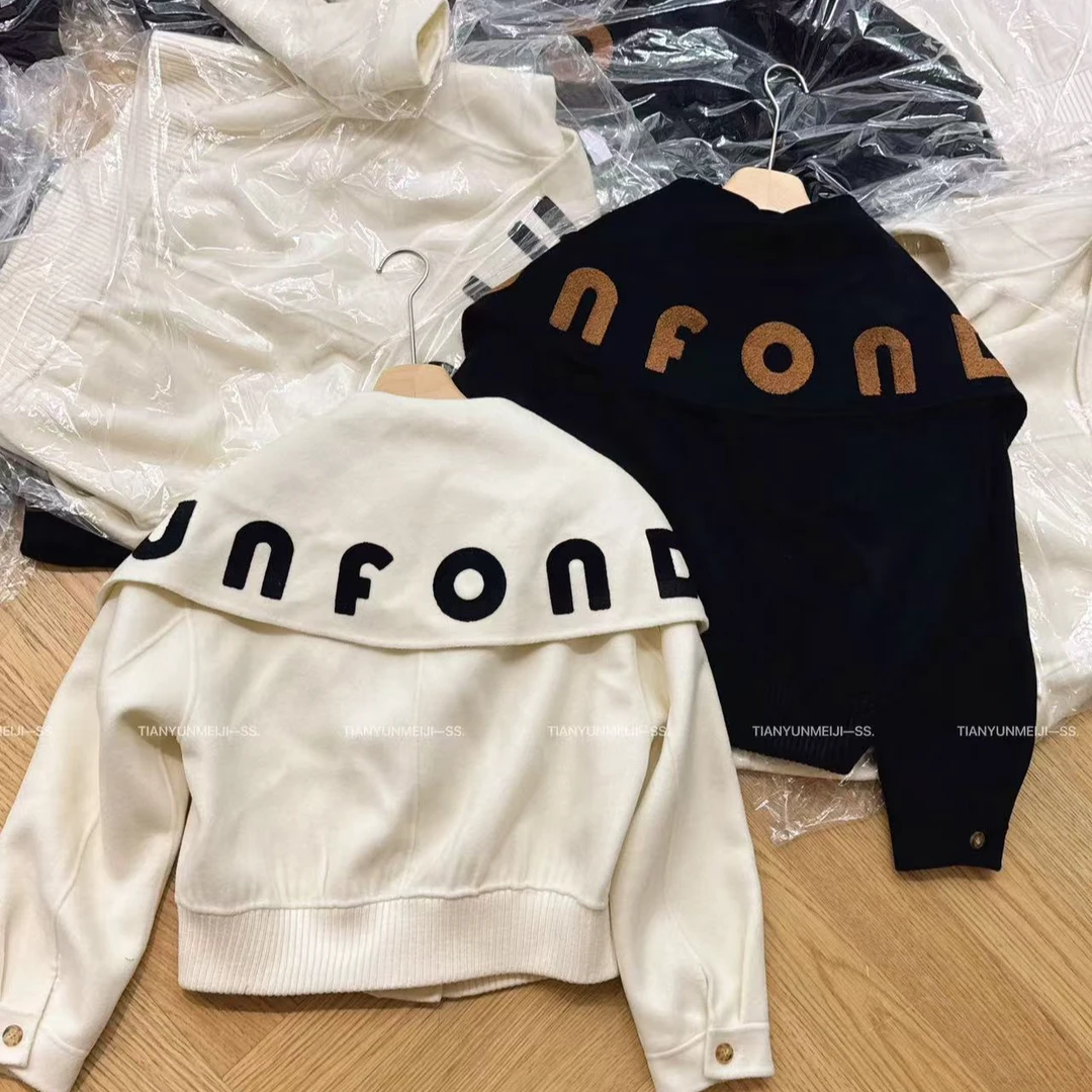 【no退no换 谨慎下单】海军领字母短款毛呢外套 WL153