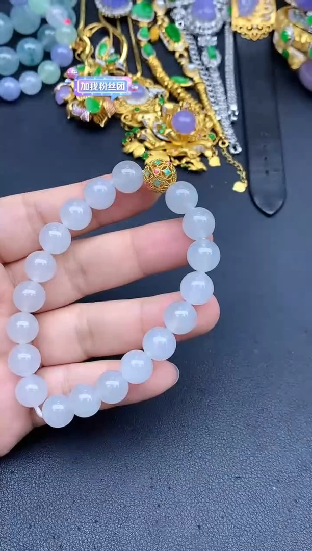 足金镶嵌手链翡翠467-春日珠宝