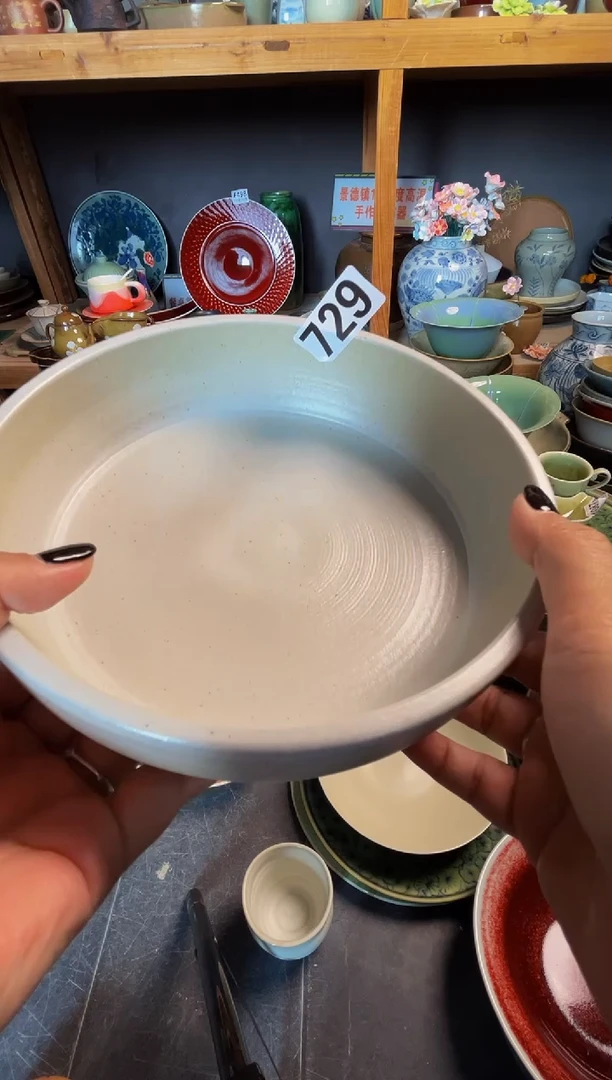 瓷片空*729灰色手工钵