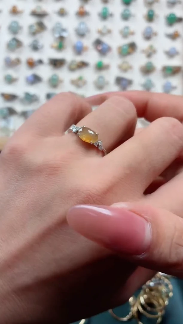 银S925镶嵌戒指翡翠.