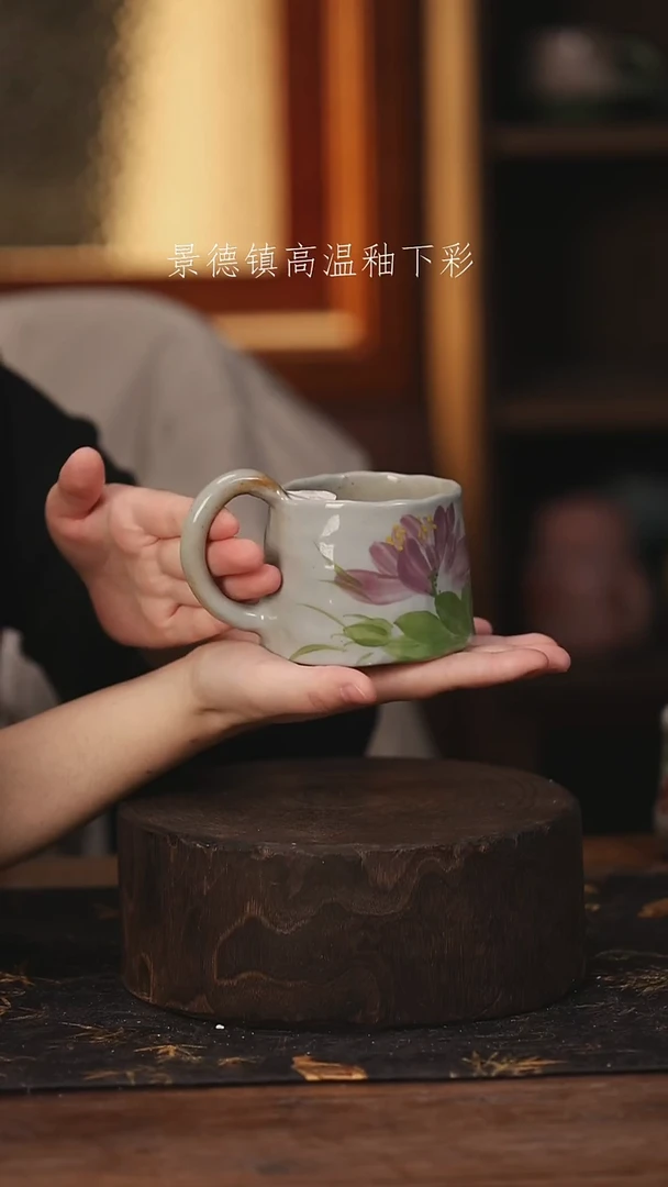 陶瓷景德镇高温釉下手绘陶瓷@L081@