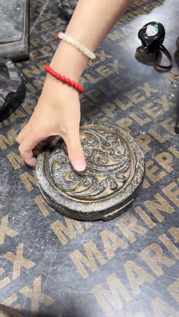 陶土【火山泥】祥云圆盘大底座