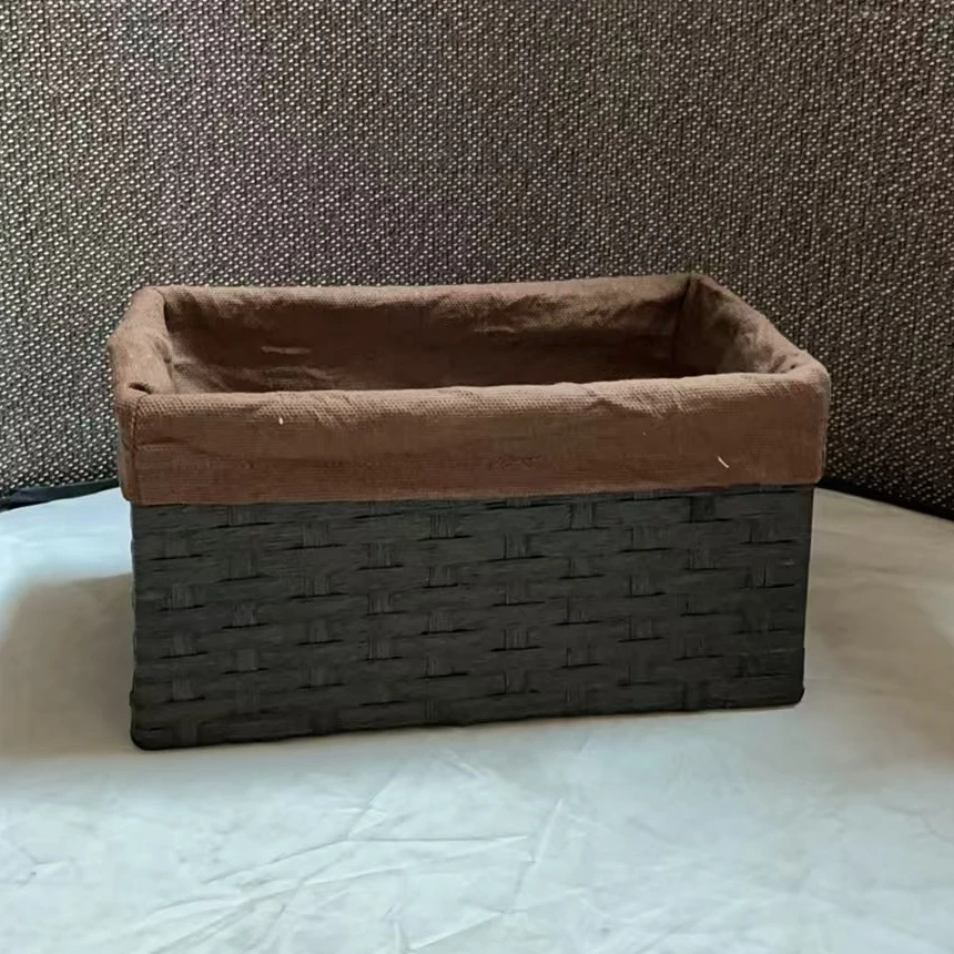 2462微瑕款 长28宽18高14cm 家用牛筋绳编织收纳筐桌面简约储物篮