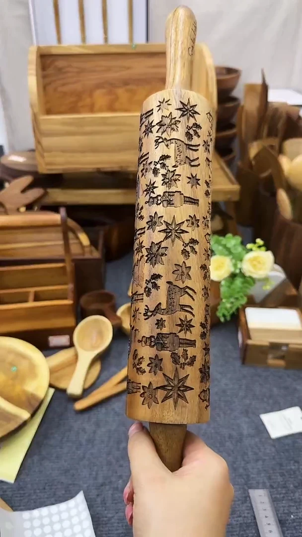 30号擀面杖实木卡通